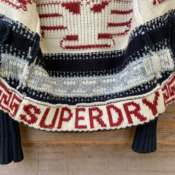 Vintage Superdry thick knit heavy sweater jacket - Picture 9 of 15